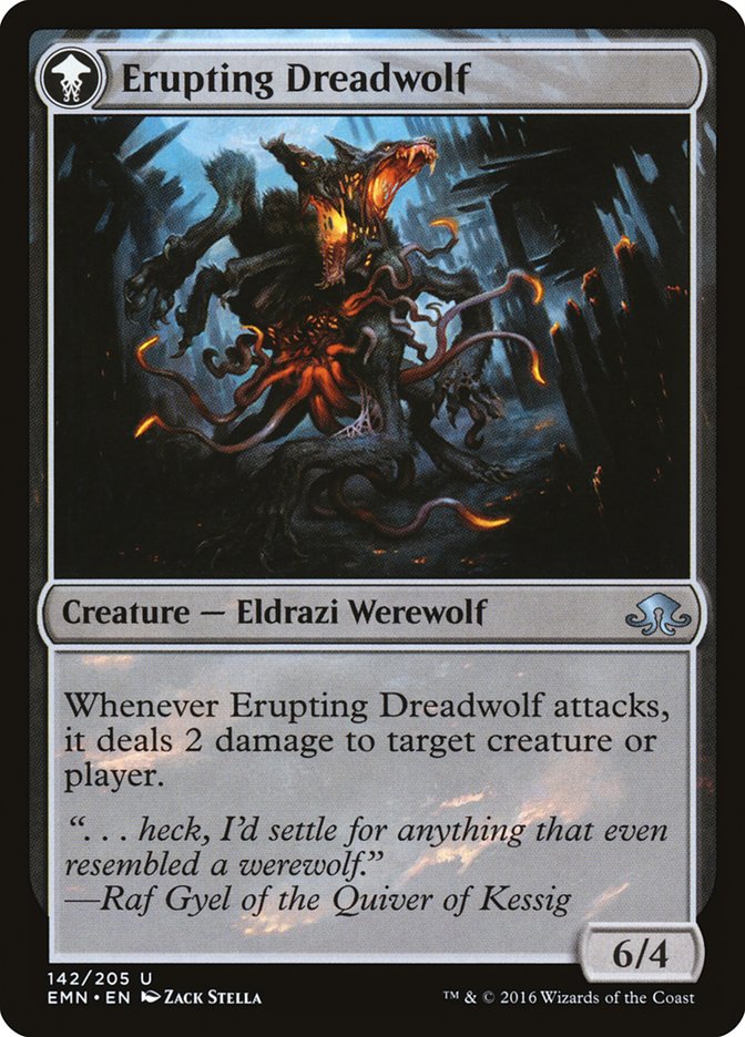 Smoldering Werewolf // Erupting Dreadwolf [Eldritch Moon] | Pegasus Games WI