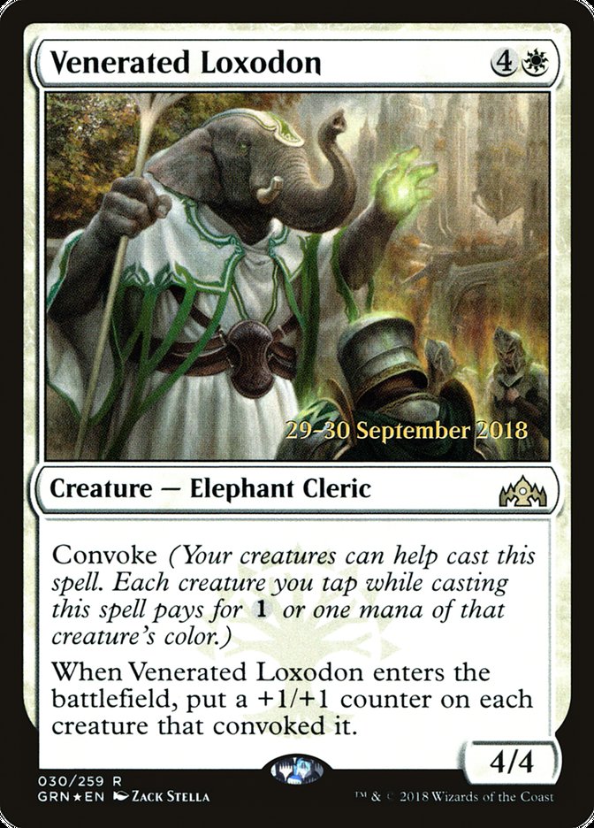Venerated Loxodon [Guilds of Ravnica Prerelease Promos] | Pegasus Games WI