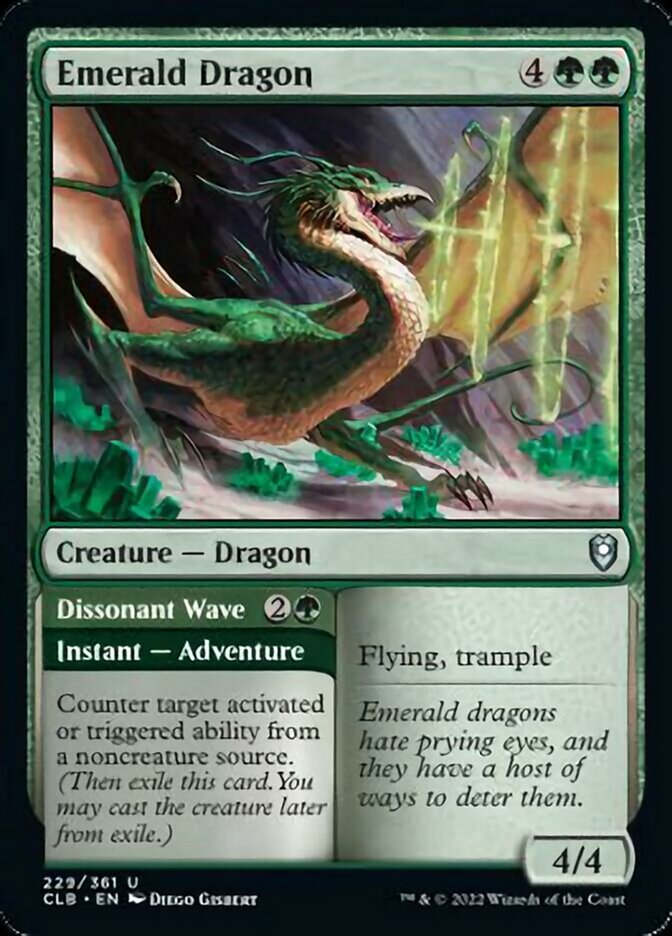 Emerald Dragon // Dissonant Wave [Commander Legends: Battle for Baldur's Gate] | Pegasus Games WI