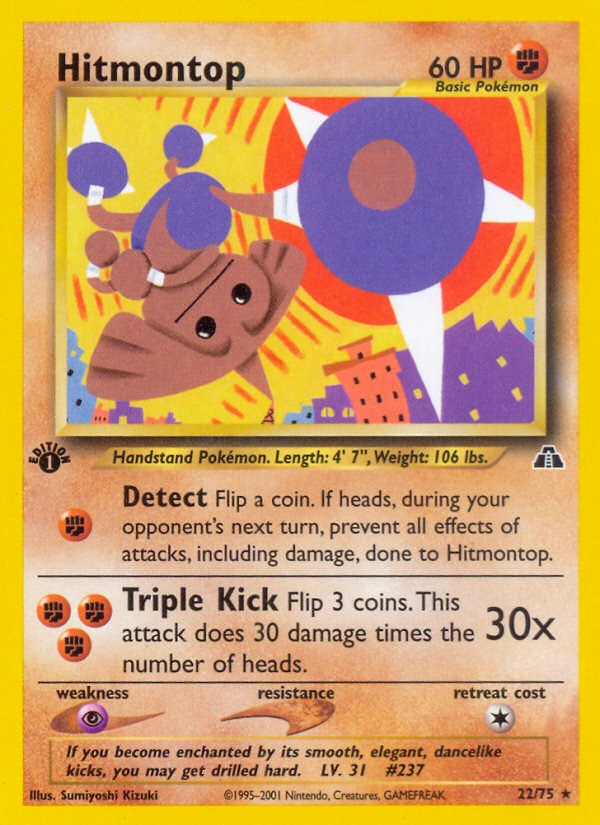 Hitmontop (22/75) [Neo Discovery 1st Edition] | Pegasus Games WI