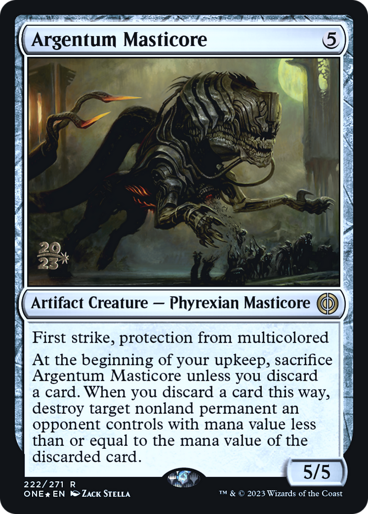 Argentum Masticore [Phyrexia: All Will Be One Prerelease Promos] | Pegasus Games WI