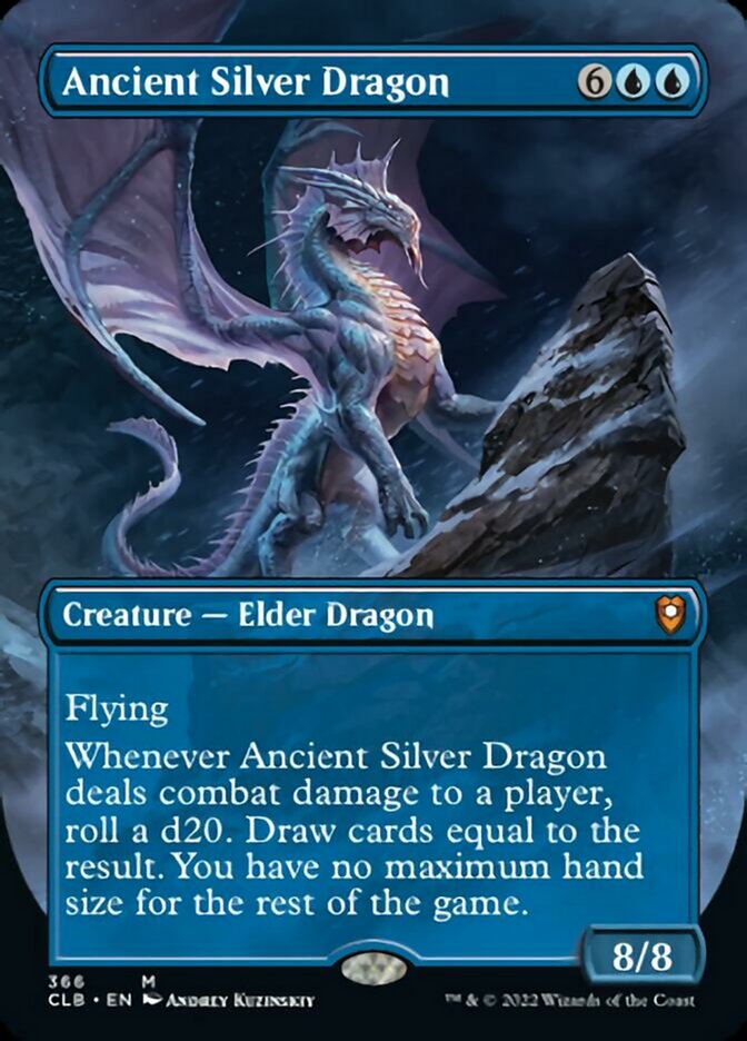 Ancient Silver Dragon (Borderless Alternate Art) [Commander Legends: Battle for Baldur's Gate] | Pegasus Games WI