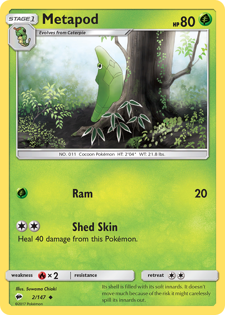 Metapod (2/147) [Sun & Moon: Burning Shadows] | Pegasus Games WI