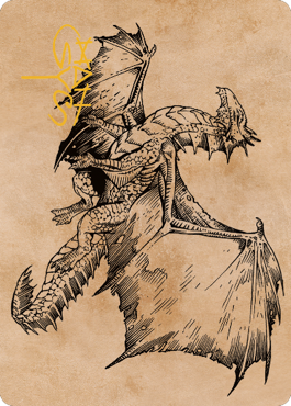Ancient Bronze Dragon Art Card (58) (Gold-Stamped Signature) [Commander Legends: Battle for Baldur's Gate Art Series] | Pegasus Games WI