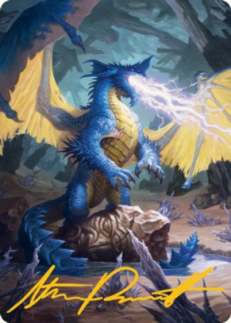 Blue Dragon Art Card (Gold-Stamped Signature) [Dungeons & Dragons: Adventures in the Forgotten Realms Art Series] | Pegasus Games WI