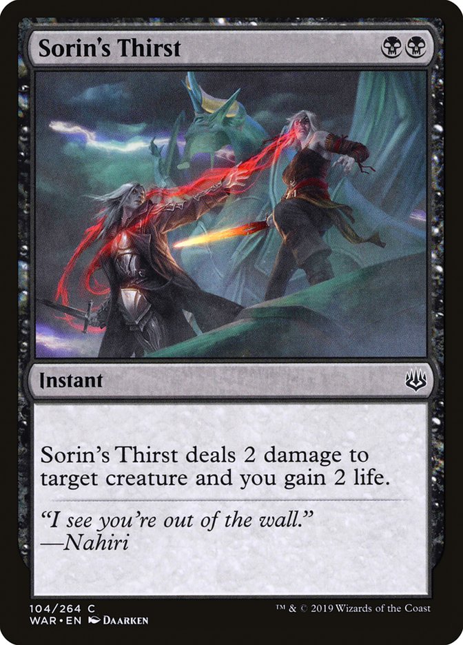 Sorin's Thirst [War of the Spark] | Pegasus Games WI