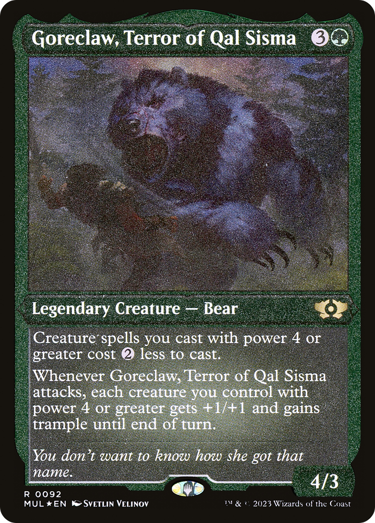 Goreclaw, Terror of Qal Sisma (Foil Etched) [Multiverse Legends] | Pegasus Games WI