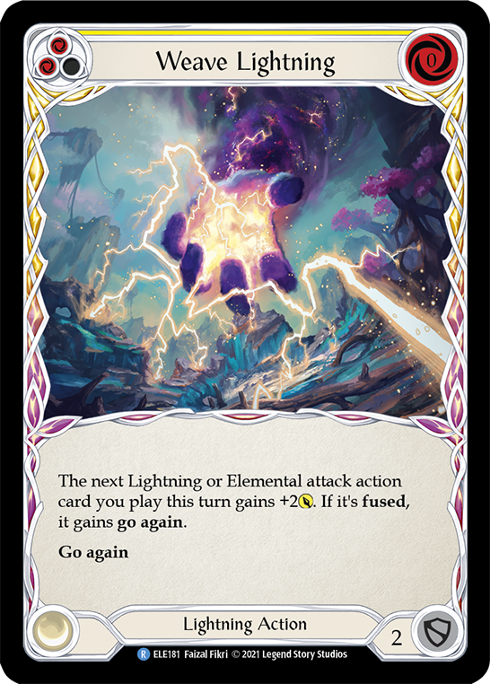 Weave Lightning (Yellow) [ELE181] (Tales of Aria)  1st Edition Rainbow Foil | Pegasus Games WI