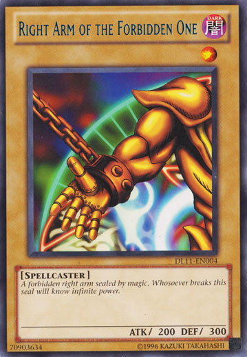 Right Arm of the Forbidden One (Blue) [DL11-EN004] Rare | Pegasus Games WI