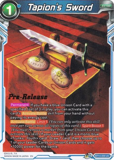 Tapion's Sword (BT14-059) [Cross Spirits Prerelease Promos] | Pegasus Games WI