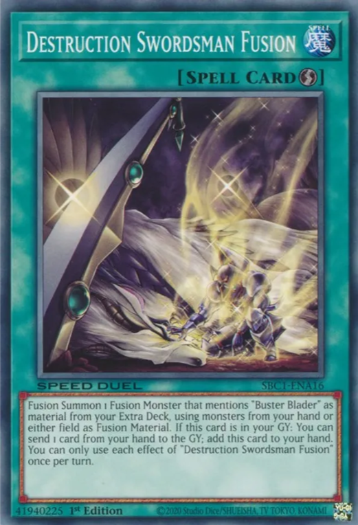 Destruction Swordsman Fusion [SBC1-ENA16] Common | Pegasus Games WI