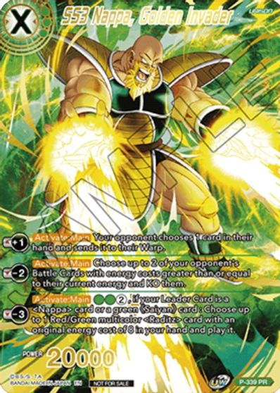 SS3 Nappa, Golden Invader (Gold Stamped) (P-339) [Saiyan Showdown Prerelease Promos] | Pegasus Games WI