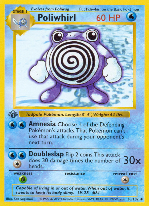 Poliwhirl (38/102) (Shadowless) [Base Set 1st Edition] | Pegasus Games WI