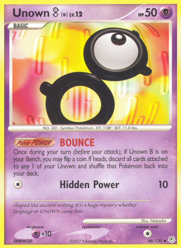 Unown B (66/130) [Diamond & Pearl: Base Set] | Pegasus Games WI