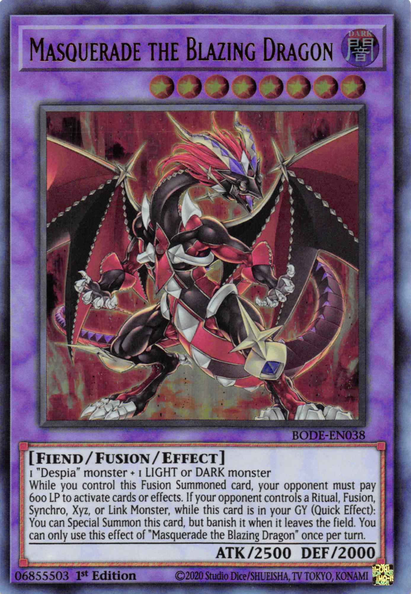 Masquerade the Blazing Dragon [BODE-EN038] Ultra Rare | Pegasus Games WI