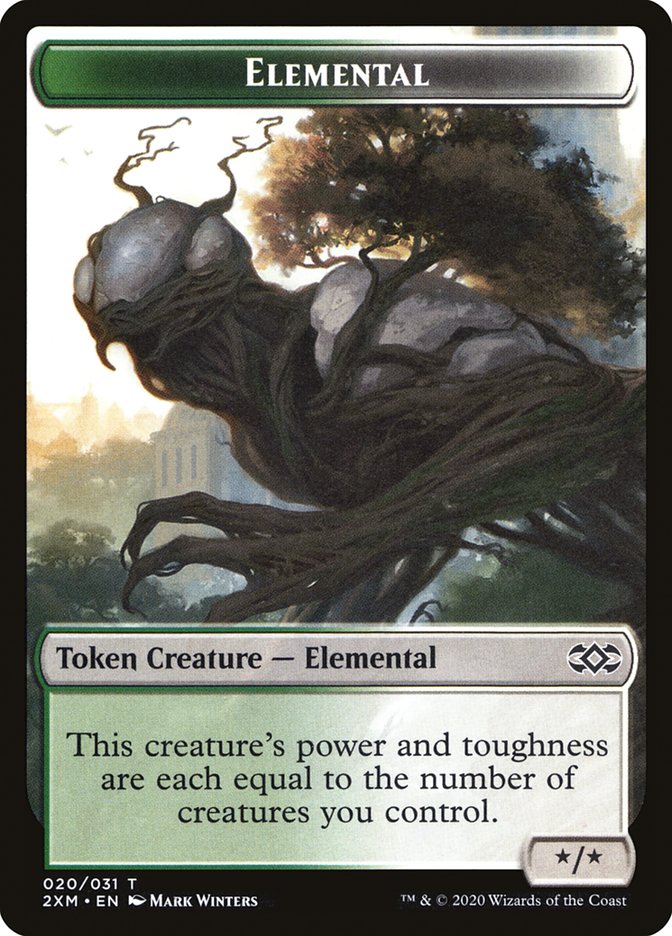 Demon // Elemental Double-Sided Token [Double Masters Tokens] | Pegasus Games WI