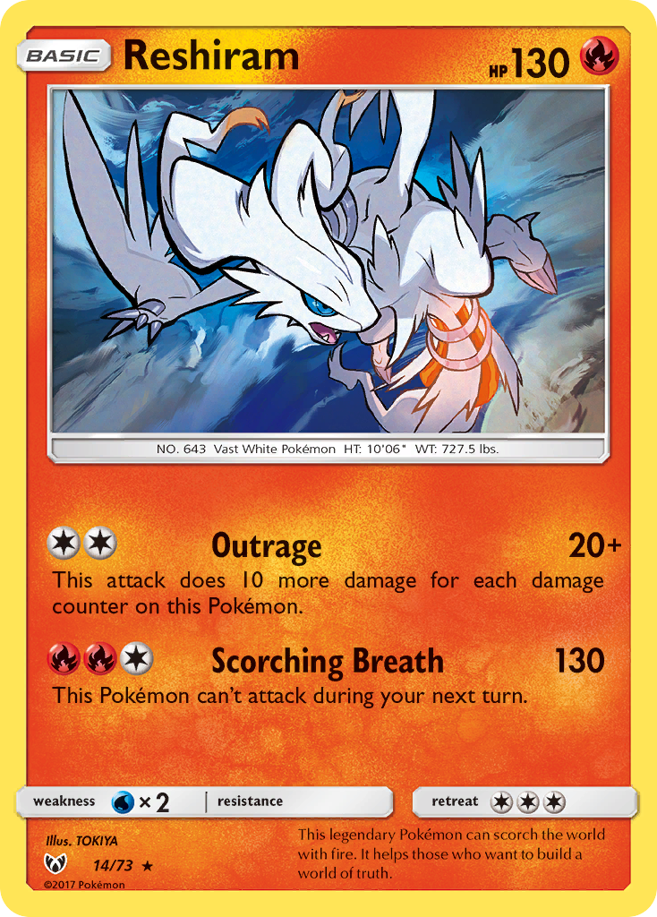 Reshiram (14/73) [Sun & Moon: Shining Legends] | Pegasus Games WI