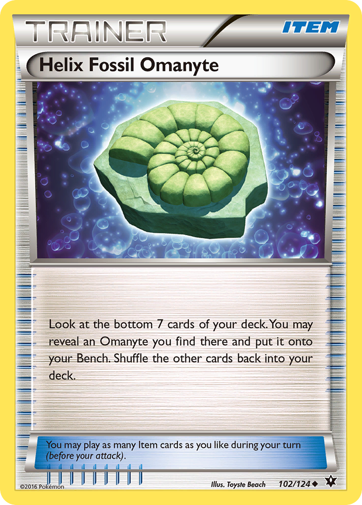 Helix Fossil Omanyte (102/124) [XY: Fates Collide] | Pegasus Games WI