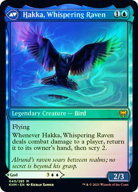 Alrund, God of the Cosmos // Hakka, Whispering Raven [Kaldheim Prerelease Promos] | Pegasus Games WI