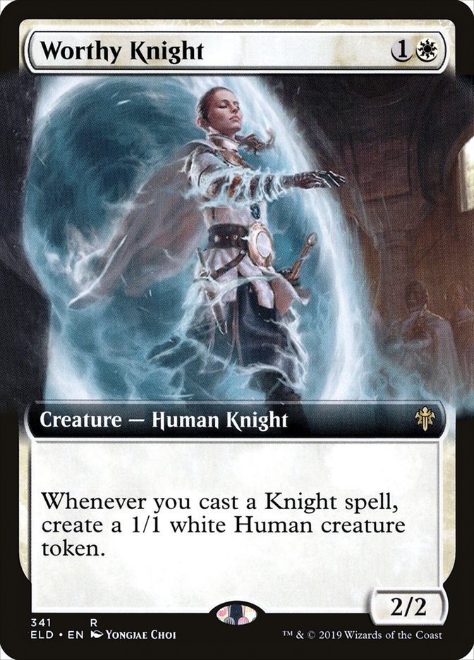 Worthy Knight (Extended Art) [Throne of Eldraine] | Pegasus Games WI