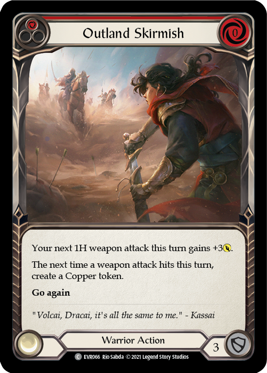 Outland Skirmish (Red) [EVR066] (Everfest)  1st Edition Rainbow Foil | Pegasus Games WI