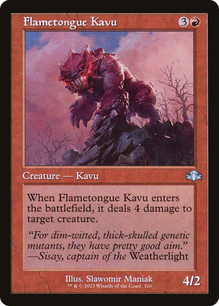 Flametongue Kavu (Retro) [Dominaria Remastered] | Pegasus Games WI