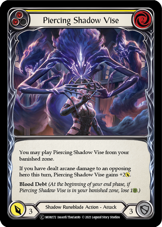 Piercing Shadow Vise (Yellow) (Rainbow Foil) [U-MON172-RF] Unlimited Rainbow Foil | Pegasus Games WI