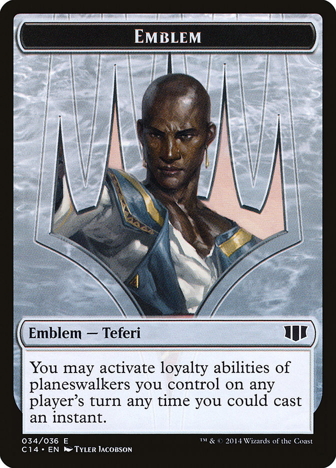 Teferi, Temporal Archmage Emblem // Zombie (011/036) Double-Sided Token [Commander 2014 Tokens] | Pegasus Games WI