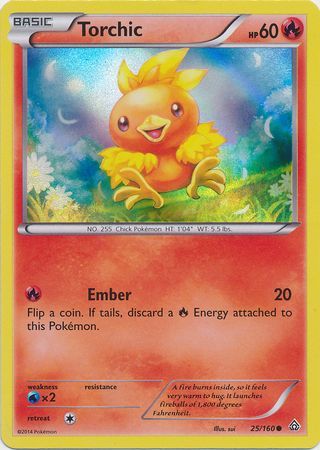 Torchic (25/160) (Sheen Holo) [XY: Primal Clash] | Pegasus Games WI