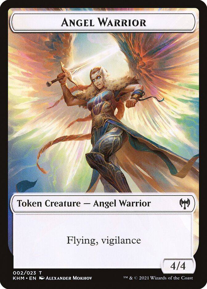 Human Warrior // Angel Warrior Double-Sided Token [Kaldheim Tokens] | Pegasus Games WI