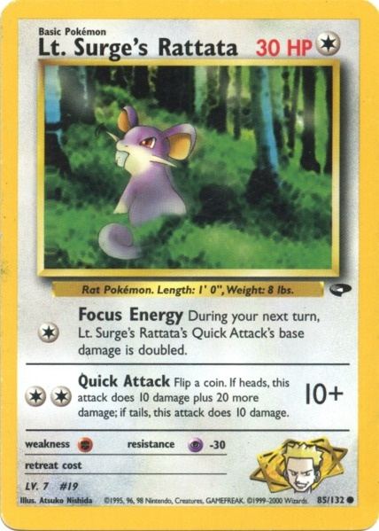 Lt. Surge's Rattata (85/132) [Gym Challenge Unlimited] | Pegasus Games WI