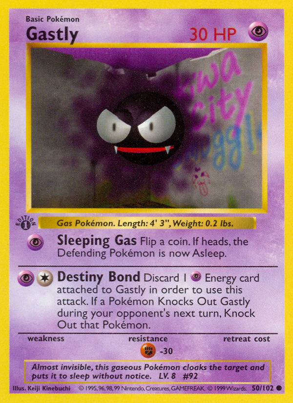 Gastly (50/102) (Shadowless) [Base Set 1st Edition] | Pegasus Games WI