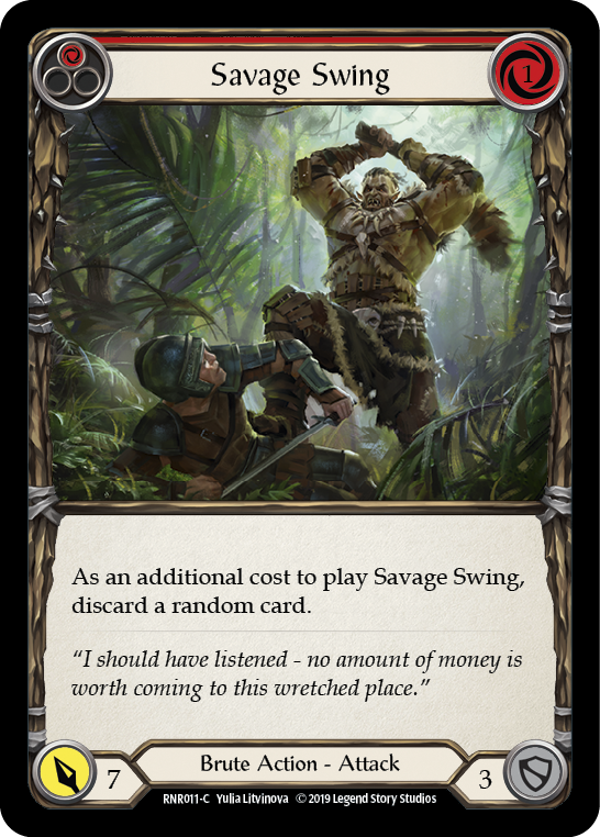 Savage Swing (Red) [RNR011-C] (Rhinar Hero Deck)  1st Edition Normal | Pegasus Games WI