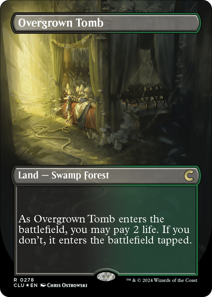 Overgrown Tomb (Borderless) [Ravnica: Clue Edition] | Pegasus Games WI