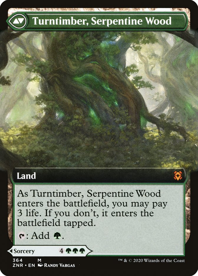 Turntimber Symbiosis // Turntimber, Serpentine Wood (Extended Art) [Zendikar Rising] | Pegasus Games WI
