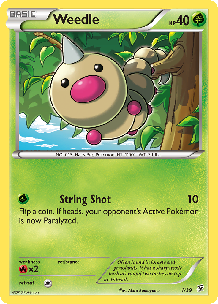 Weedle (1/39) [XY: Kalos Starter Set] | Pegasus Games WI