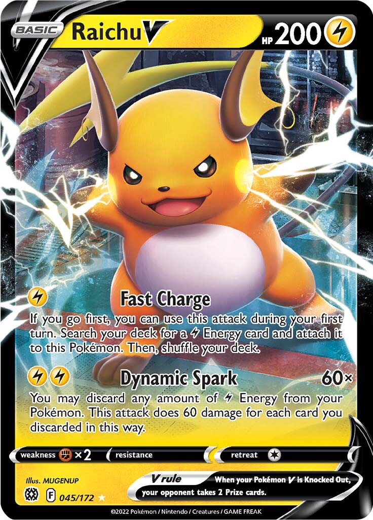 Raichu V (045/172) [Sword & Shield: Brilliant Stars] | Pegasus Games WI