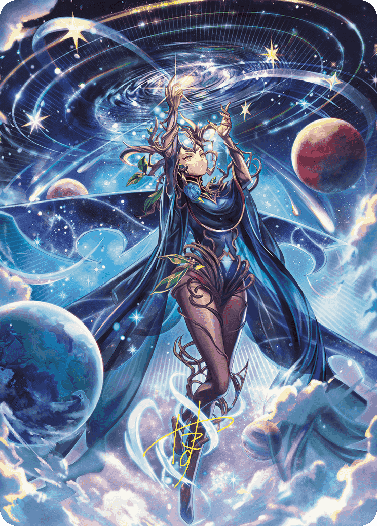 Omniscience Anime Art Card (Gold-Stamped Signature) [Wilds of Eldraine Art Series] | Pegasus Games WI