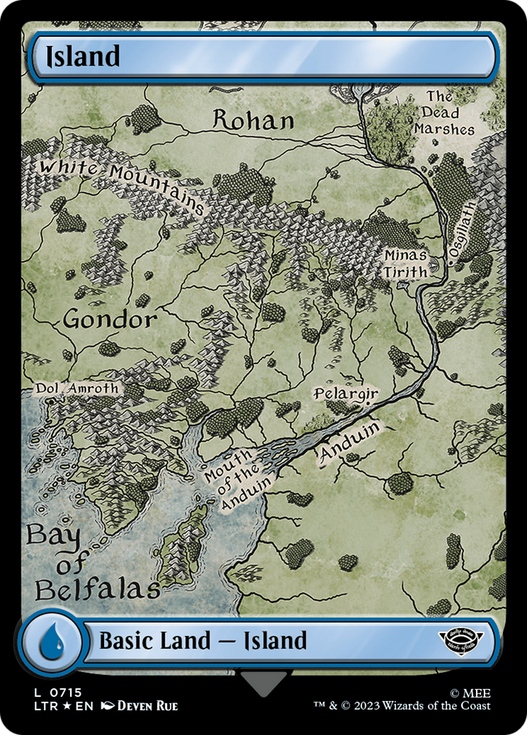 Island (0715) (Surge Foil) [The Lord of the Rings: Tales of Middle-Earth] | Pegasus Games WI