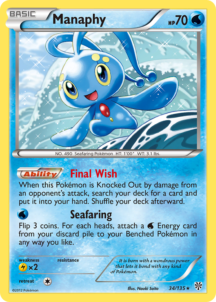 Manaphy (34/135) [Black & White: Plasma Storm] | Pegasus Games WI