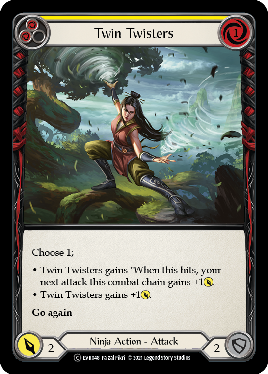 Twin Twisters (Yellow) [EVR048] (Everfest)  1st Edition Rainbow Foil | Pegasus Games WI