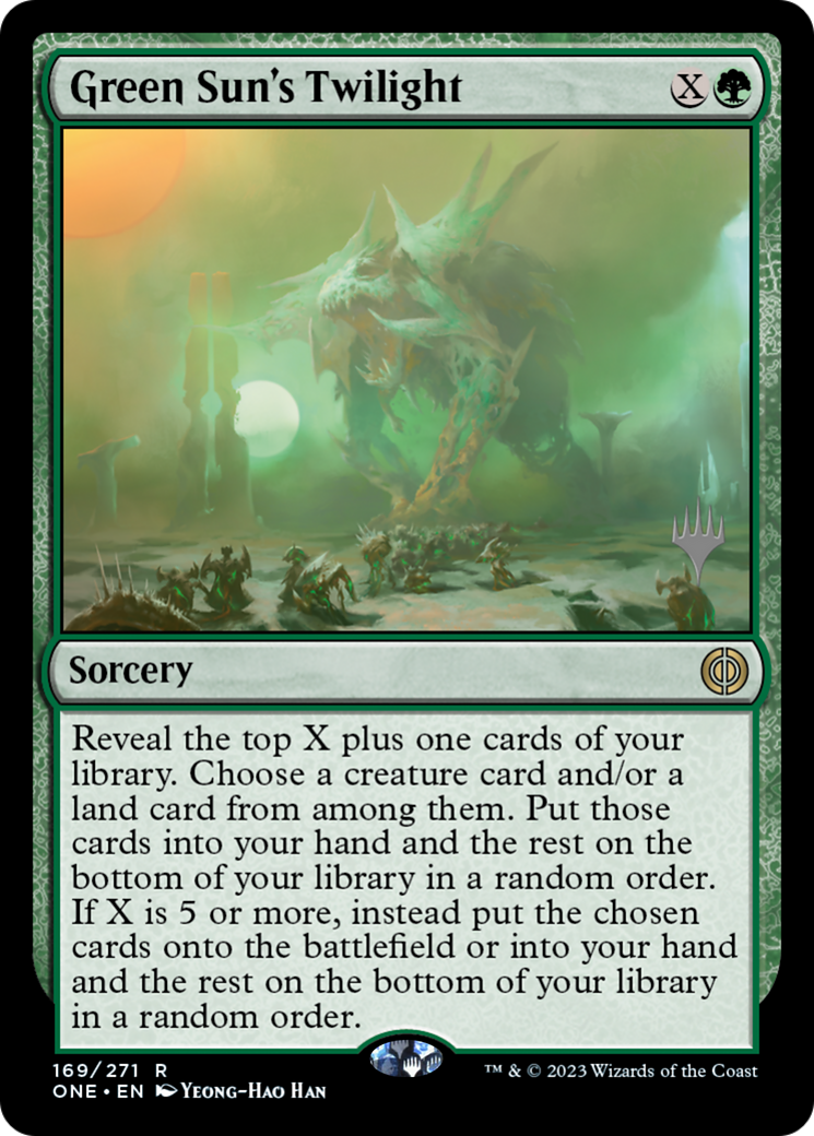 Green Sun's Twilight (Promo Pack) [Phyrexia: All Will Be One Promos] | Pegasus Games WI