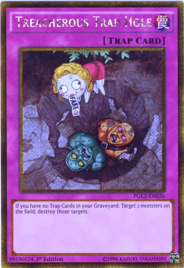 Treacherous Trap Hole [PGL3-EN036] Gold Secret Rare | Pegasus Games WI