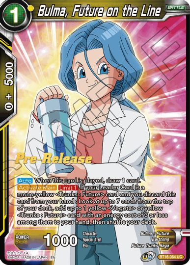 Bulma, Future on the Line (BT16-084) [Realm of the Gods Prerelease Promos] | Pegasus Games WI