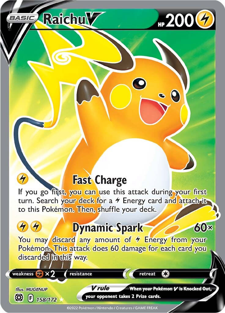 Raichu V (158/172) [Sword & Shield: Brilliant Stars] | Pegasus Games WI