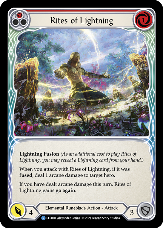 Rites of Lightning (Red) [ELE070] (Tales of Aria)  1st Edition Rainbow Foil | Pegasus Games WI