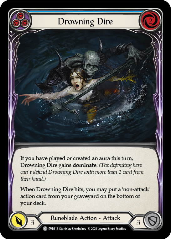 Drowning Dire (Blue) [EVR112] (Everfest)  1st Edition Rainbow Foil | Pegasus Games WI