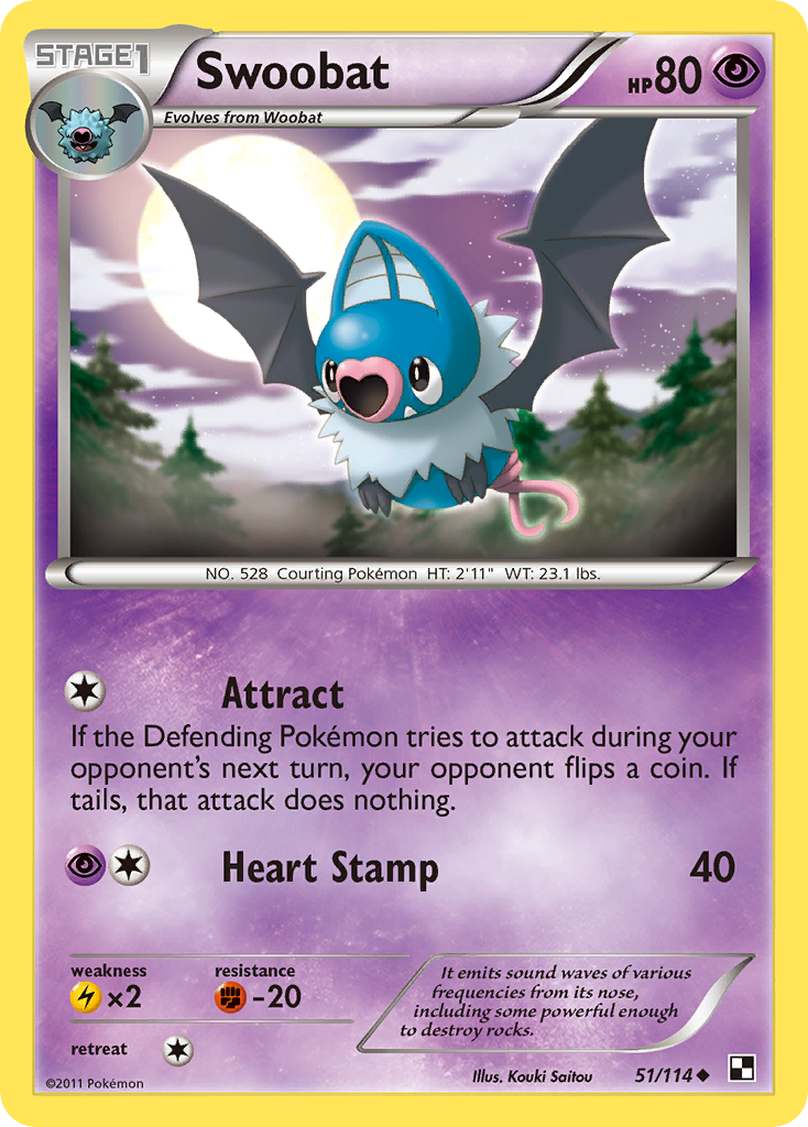 Swoobat (51/114) [Black & White: Base Set] | Pegasus Games WI