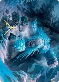 Icehide Troll Art Card (Gold-Stamped Signature) [Kaldheim Art Series] | Pegasus Games WI