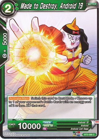 Made to Destroy, Android 19 [BT3-066] | Pegasus Games WI
